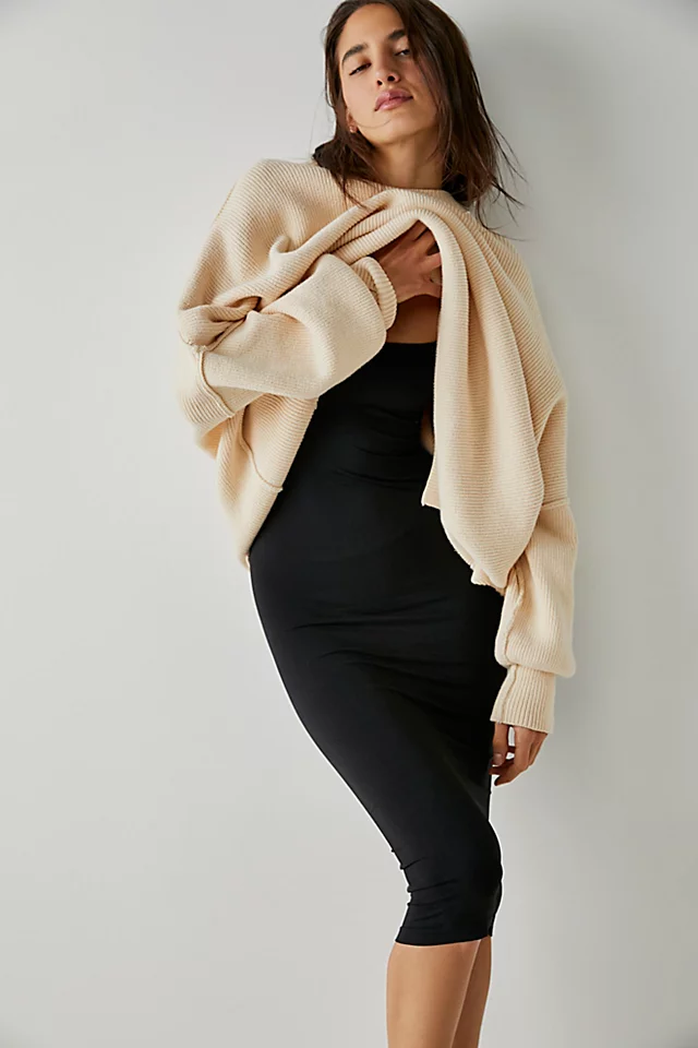 Tea Length Seamless Slip Black