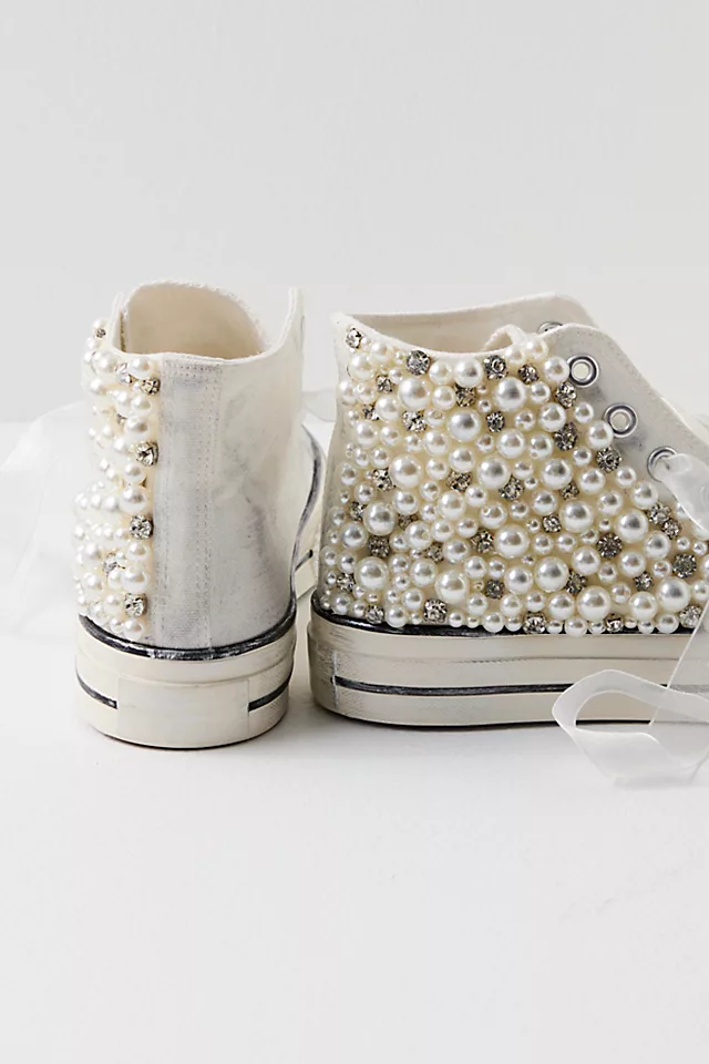 Pearl Crush Hi Top Sneakers White