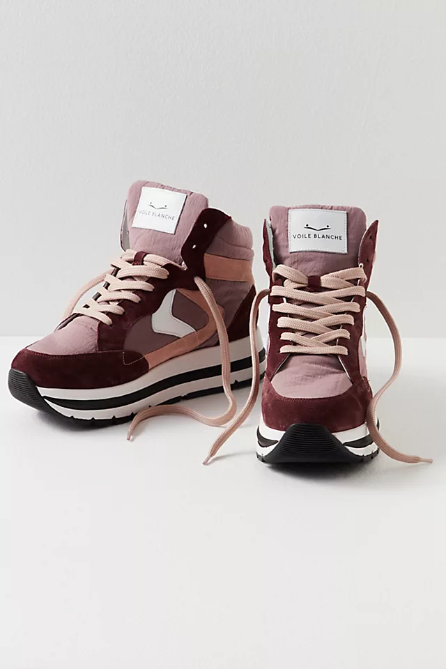 Maran Flash Hi Top Sneakers Prune / Rose