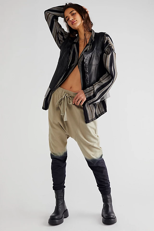 Nicholas K Long Slouch Sweatpants Sand / Black Dip