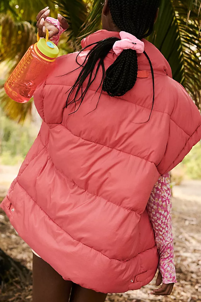 In A Bubble Puffer Vest Coral Sun