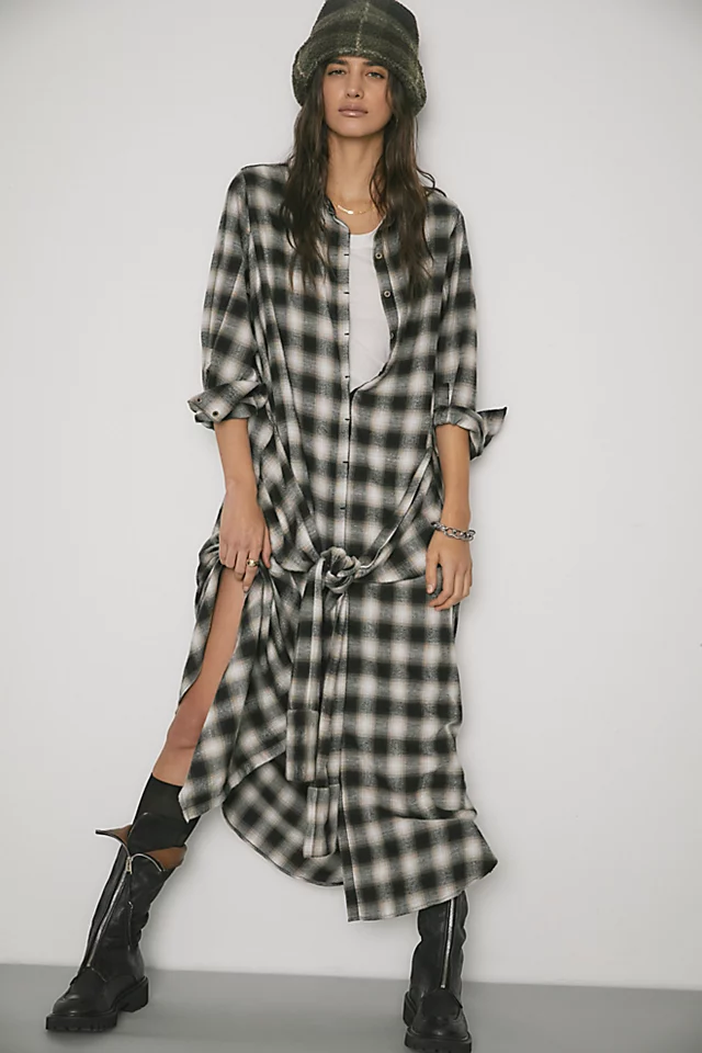 Nicholas K Plaid Tie Dress Black / Desert Plaid