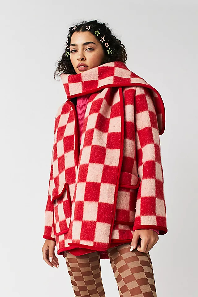 Scarf Jacket Vintage Plaid