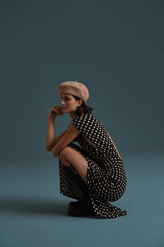 Lakeside Printed Midi Dress Black Combo