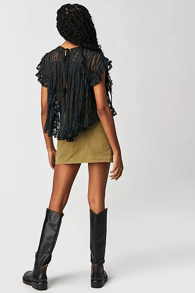 Lucea Lace Top Washed Black