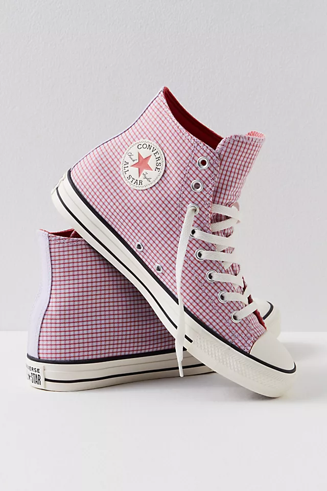 Chuck Taylor All Star Spring Check Hi Top Sneakers Vapor Violet / Rhubarb Pie