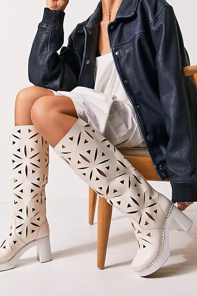 Swedish Hasbeens Lacy Boots White / White