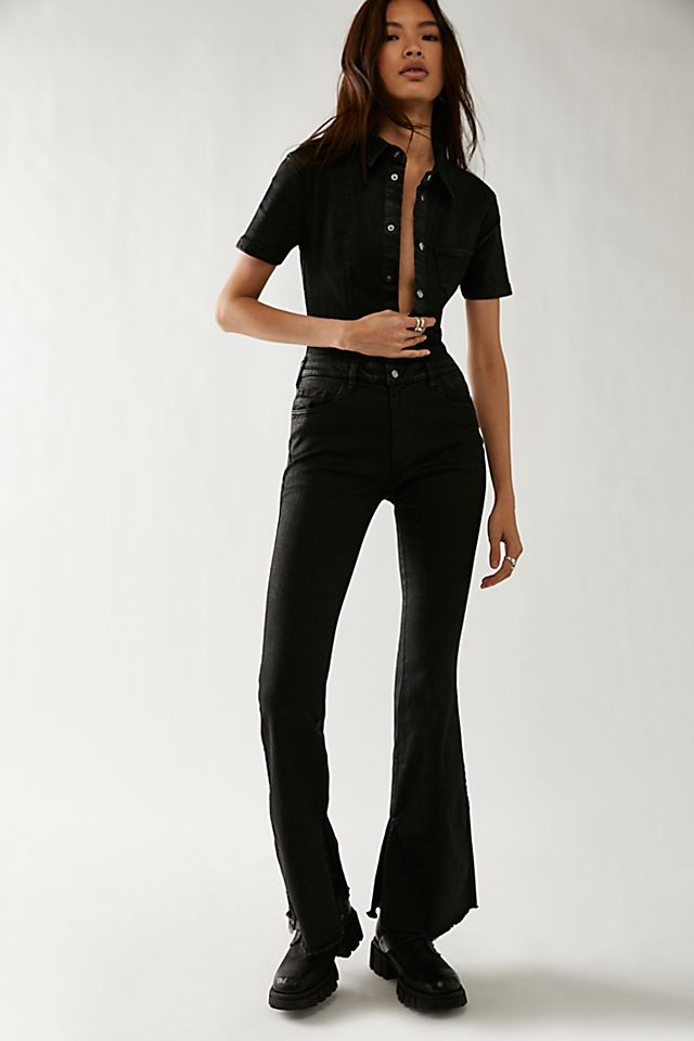 SER.O.YA Lyla Coated Jumpsuit Waxed Black