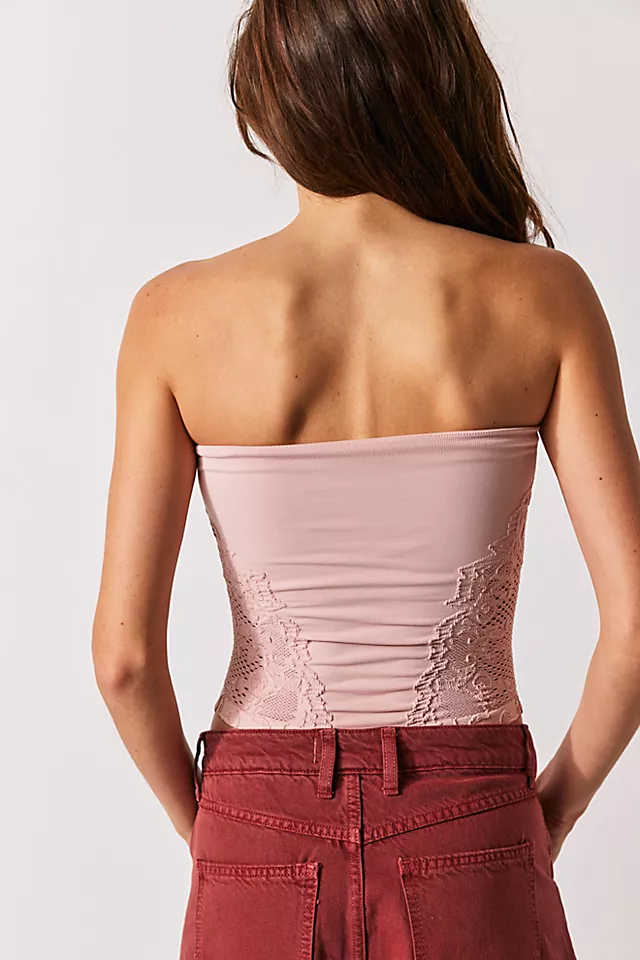 Talk About It Tube Top Silver Pink