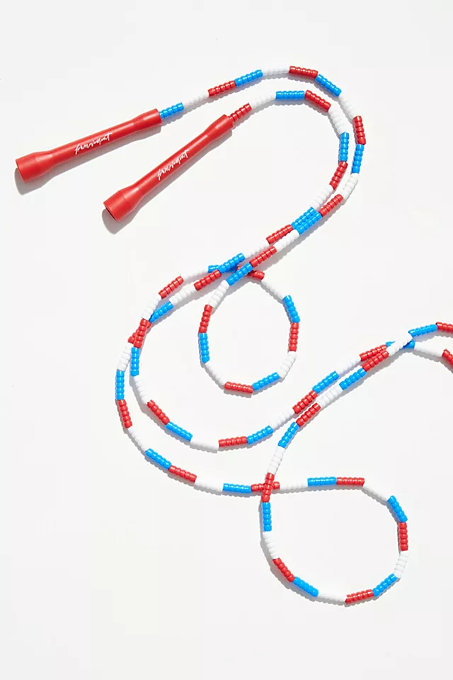 FP Movement Soft Beaded Jump Rope Red White + Blue
