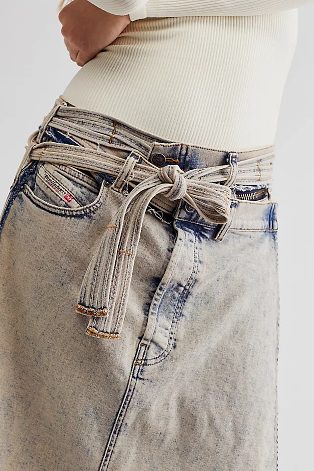 Diesel Pendence Denim Skirt Sand