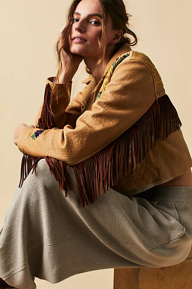 Olivia Leather Jacket Tan