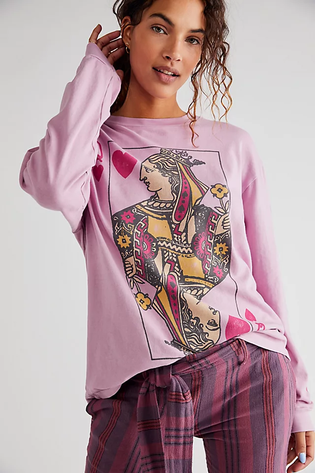 Queen Of Hearts Long Sleeve Lotus Flower