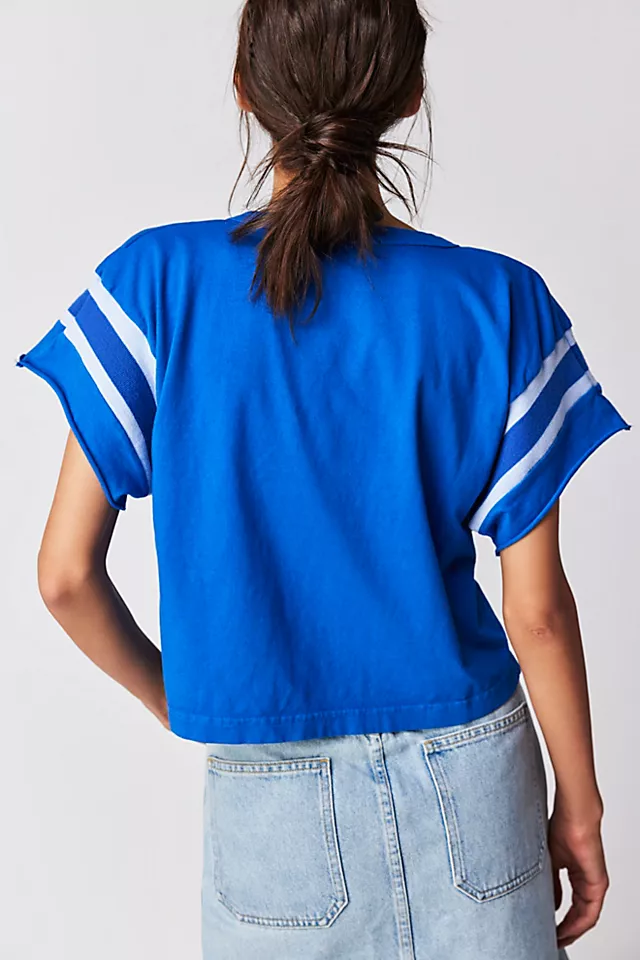 The Bureau Football Tee Blue