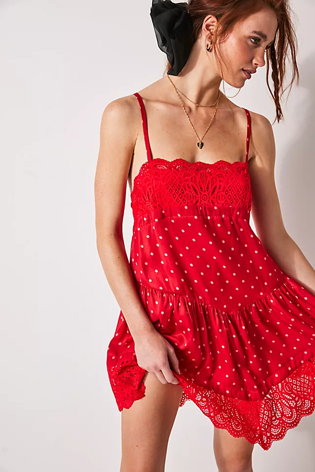 City Wanders Trapeze Slip Cherry Combo