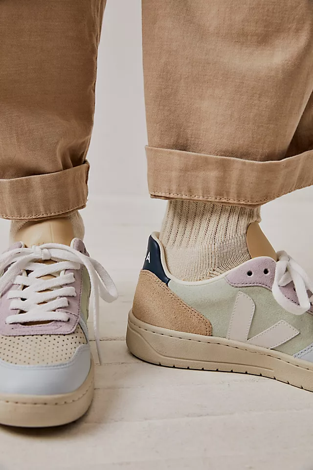 Veja V-10 Suede Sneakers Jade / White / Multico