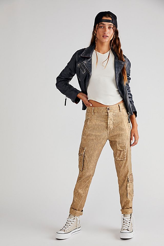 Golden Snake Cargo Pants Oro Vintage Gold