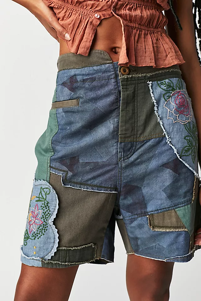 Blue Horizon Patched Shorts Blue Horizon Combo