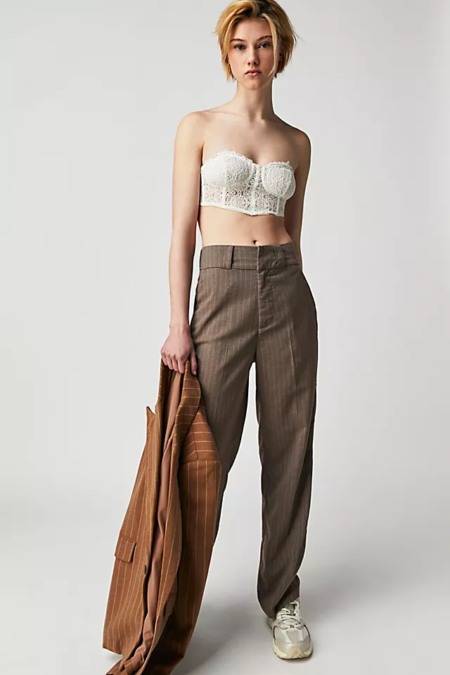 THRILLS Danny Pinstripe Pants Taupe