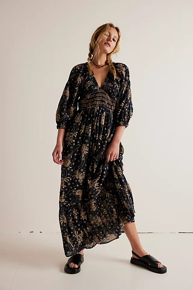 Golden Hour Maxi Dress Black Combo