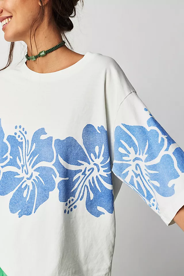 The Bureau Hibiscus Tee Blue