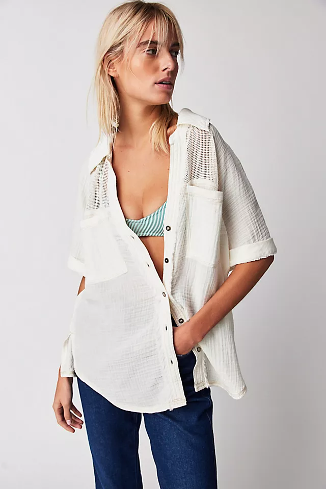 We The Free Surfs Up Crochet Top Seasalt