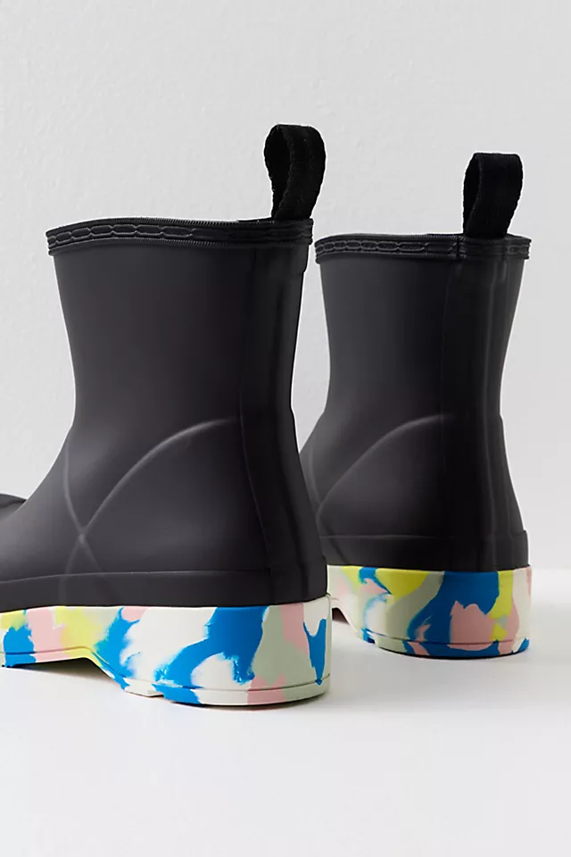 Hunter Play Short Splash Boots Black / Rose / Pale Blue