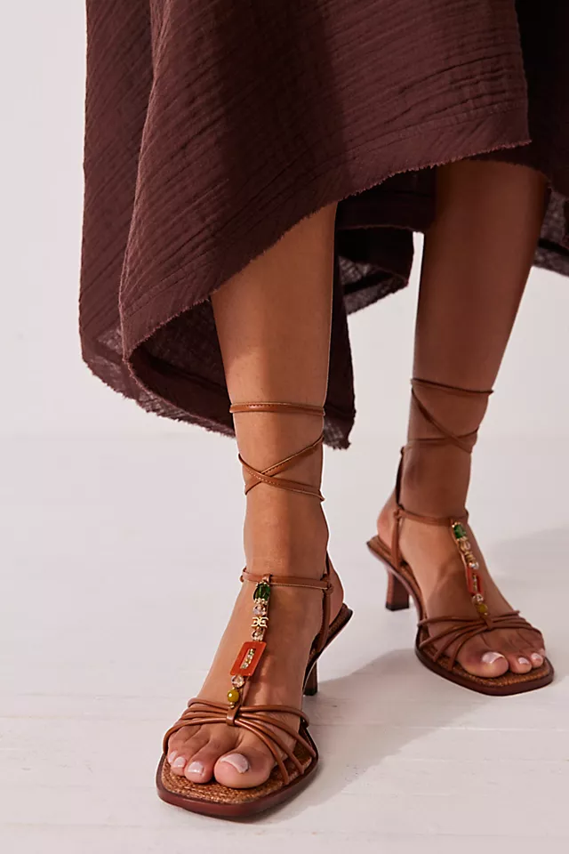 Dacie Strappy Heels Saddle