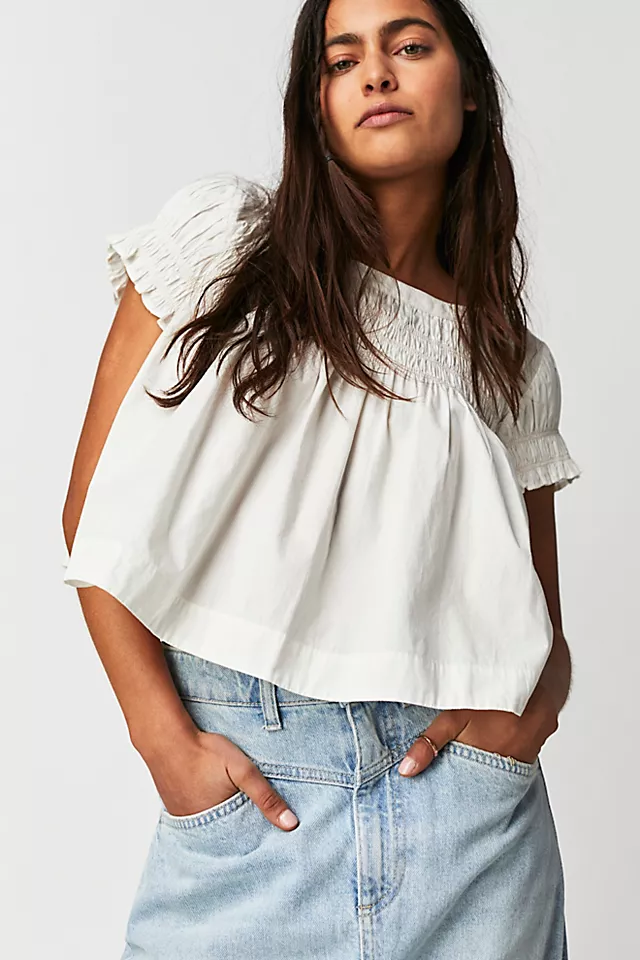 Swing Into Spring Top Ivory