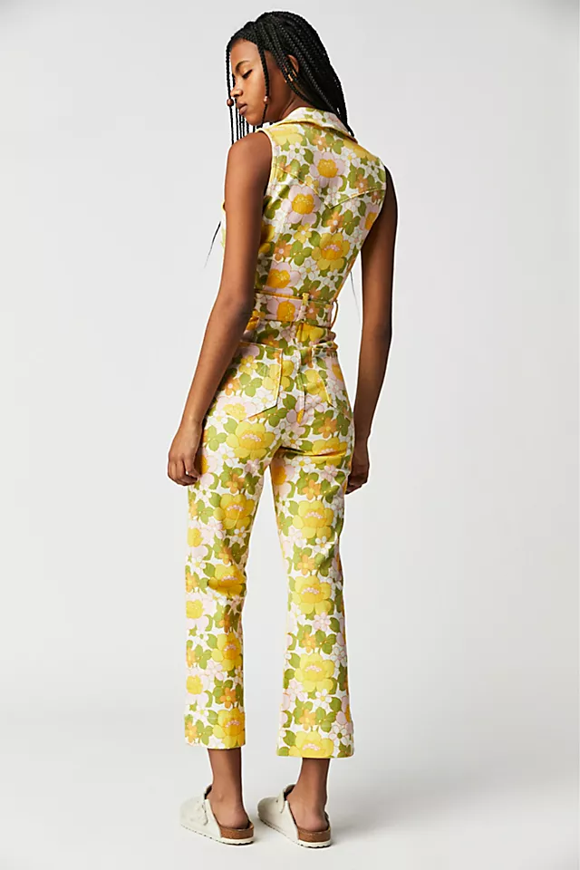 Jacksonville Printed Cropped Jumpsuit Fresh Floral