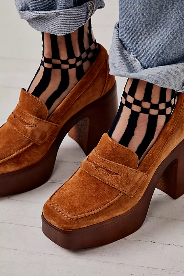 Zoe Platform Loafers Camel