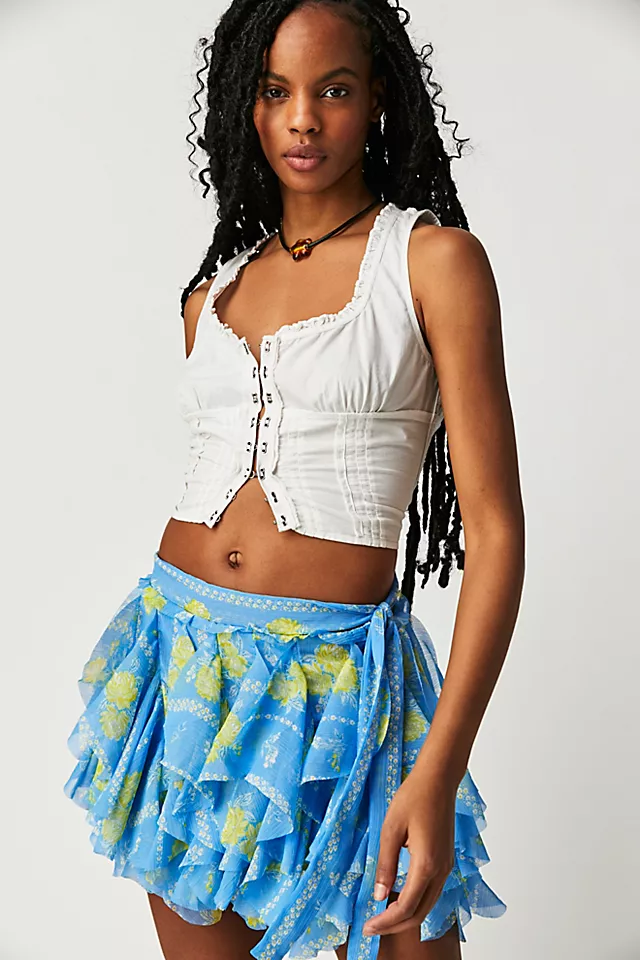 Bali Made You Look Mini Skirt Cornflower Combo