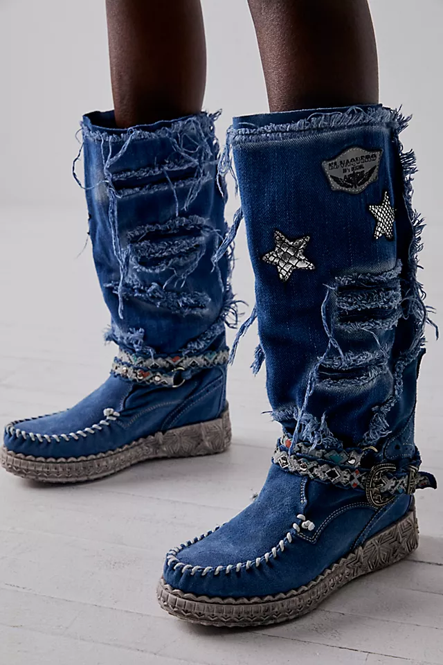 Denim Daze Mocc Boots Denim