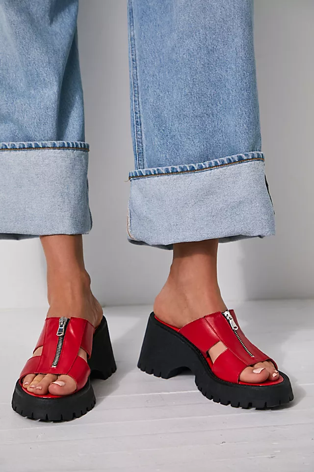 Wishbone Zip Front Sandals Persimmon