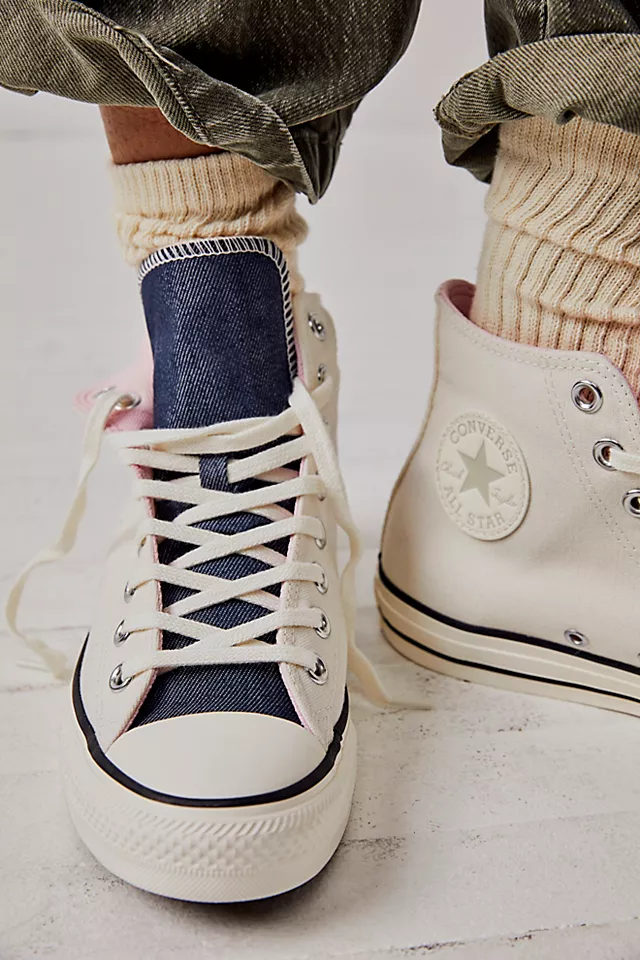 Chuck Taylor All Star Denim Hi Top Sneakers Egret / Navy Sage