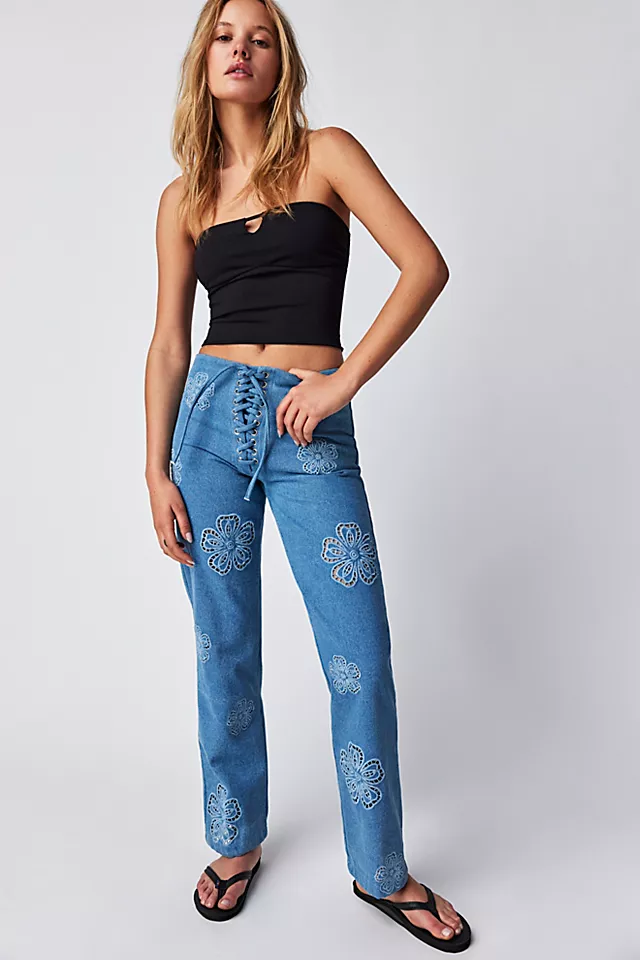 Tach Taras Cutwork Jeans Blue