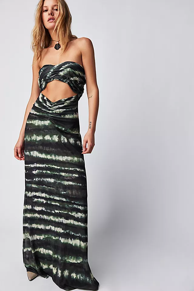 Ronny Kobo Beatriz Dress Green Tie Dye