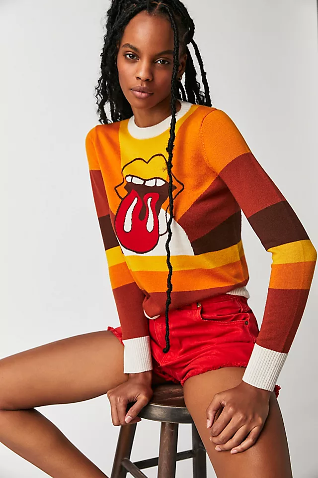 Stoned Immaculate Vintage Lips Sweater Sunset