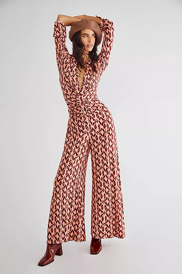 Shayla Jumpsuit Peach Combo
