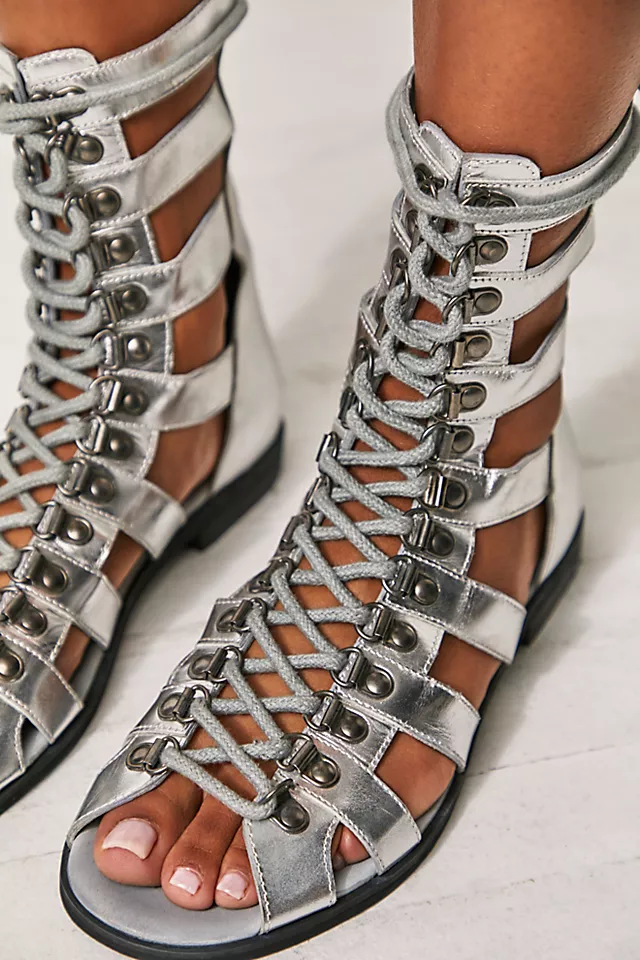 Hacienda Gladiator Sandals Silver Metallic