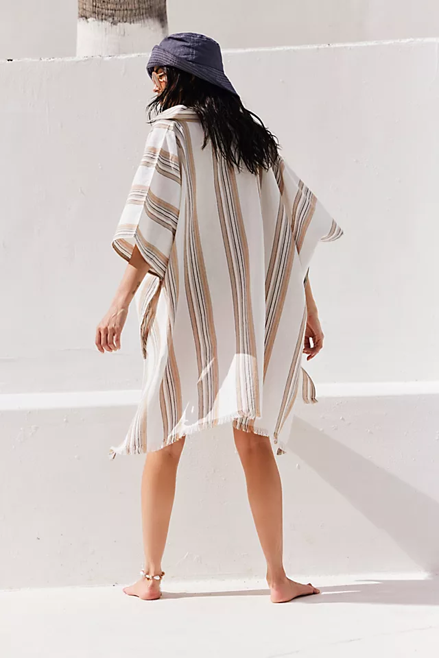 Shore Stripe Poncho Sand Combo