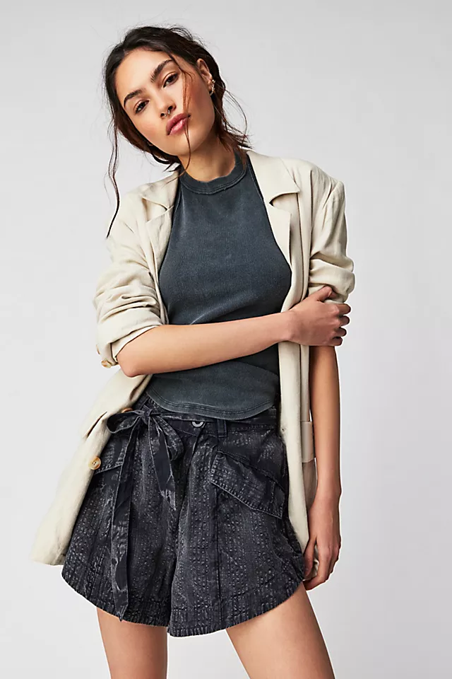 Sierra Hills Tie Shorts Blue Depths