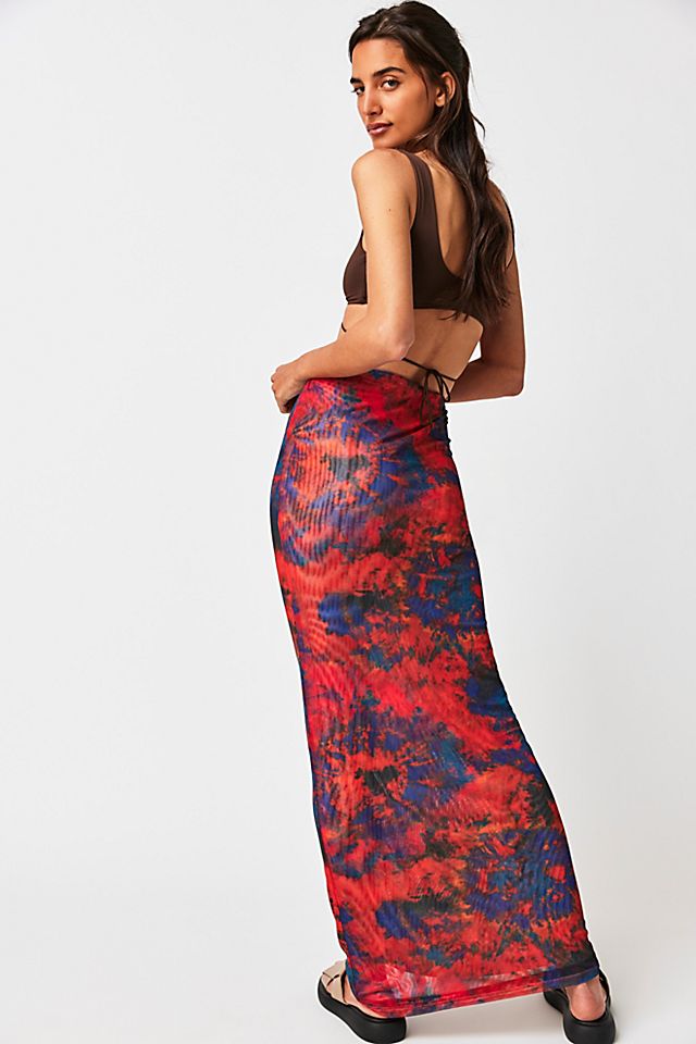 Ronny Kobo Madrid Skirt Orange Tie Dye