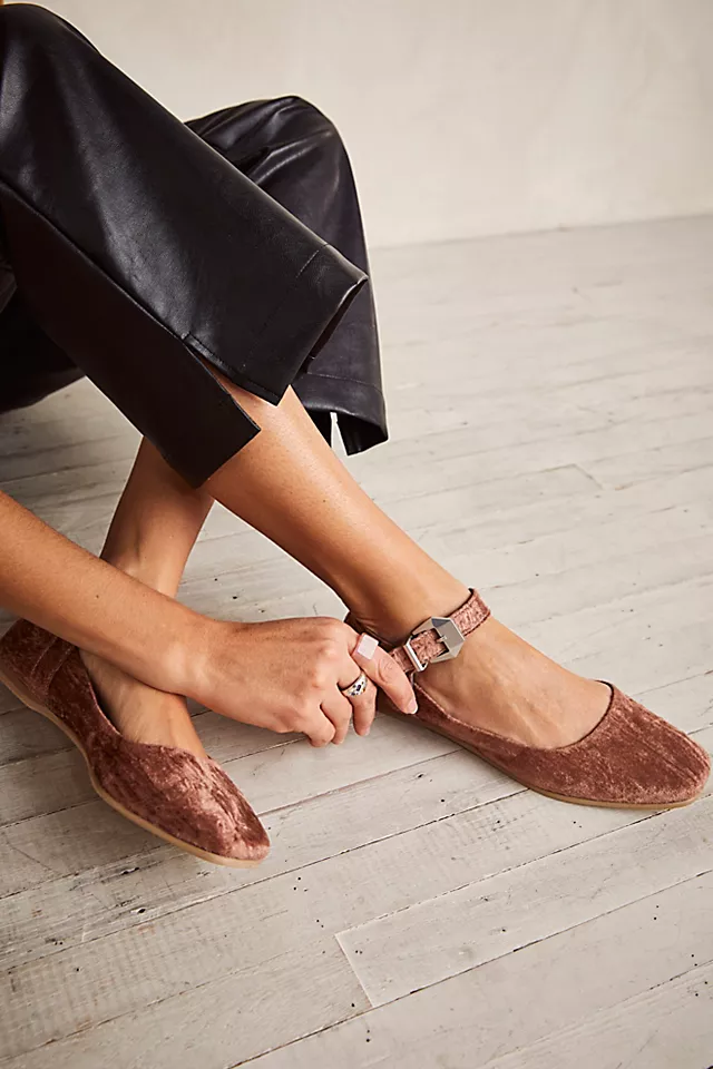 Mystic Mary Jane Velvet Flats Ginger Snap