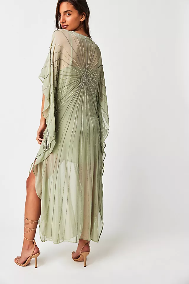 Starburst Avenue Embellished Kaftan Sage