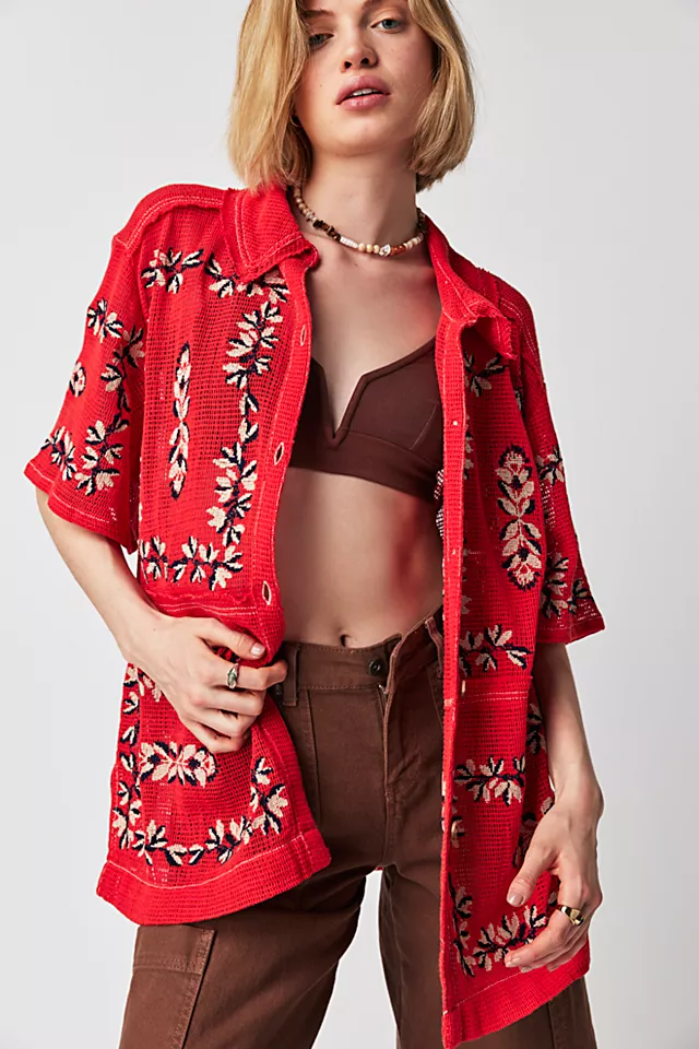 We The Free Costa Brava Shirt Red Convertible Combo