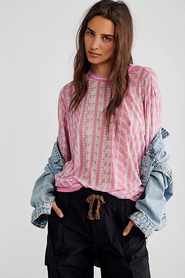 On Repeat Mesh Long Sleeve Pink