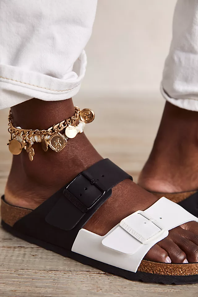Arizona Split Birkenstock Sandals Black / White
