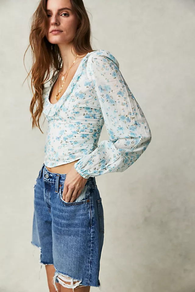 Another Life Printed Top White Combo