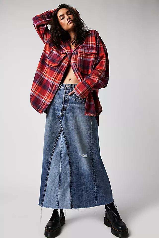 Izzie Cargo Shirt Glacier Plaid